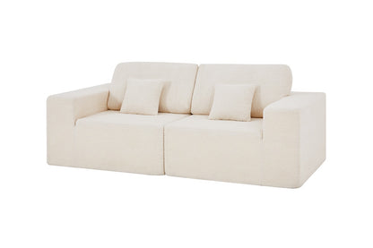 Brosa Formé Teddy Fleece 4 Seater Compressed Modular Sofa (Cream)