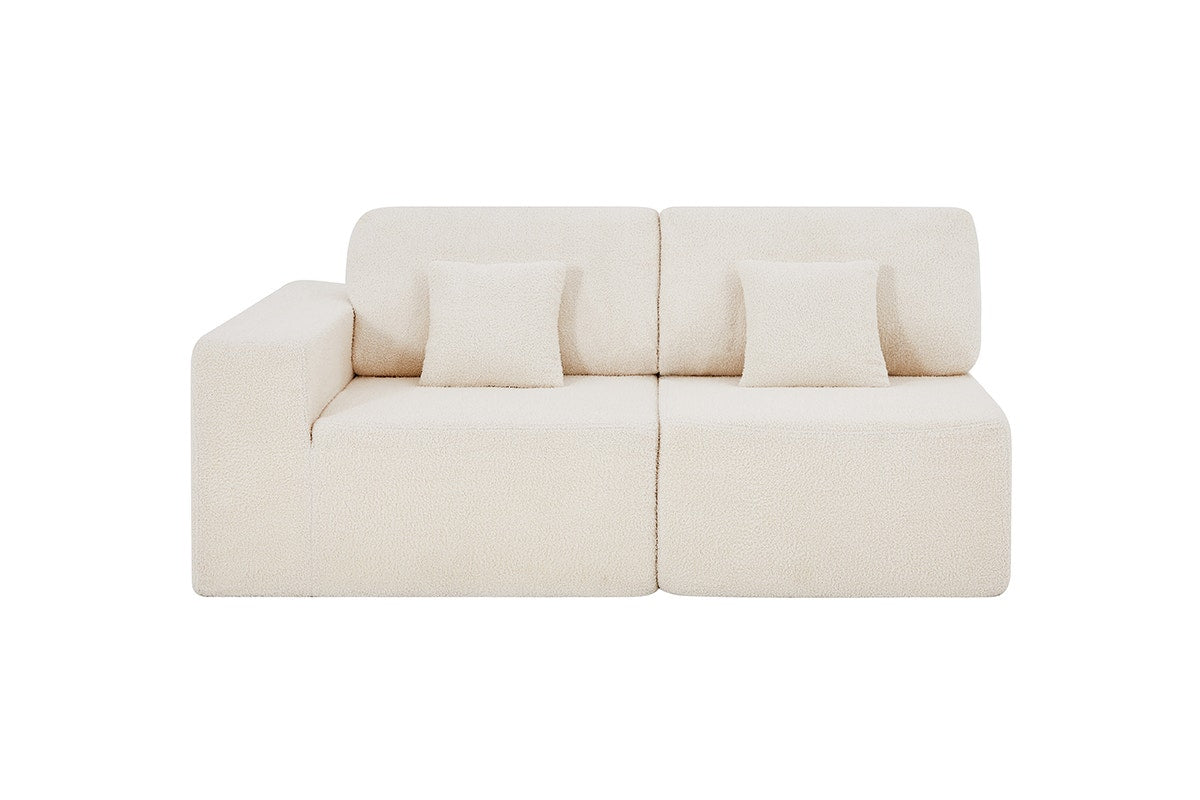 Brosa Formé Teddy Fleece 4 Seater Compressed Modular Sofa (Cream)