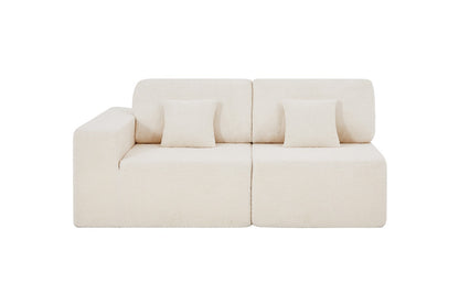 Brosa Formé Teddy Fleece 4 Seater Compressed Modular Sofa (Cream)