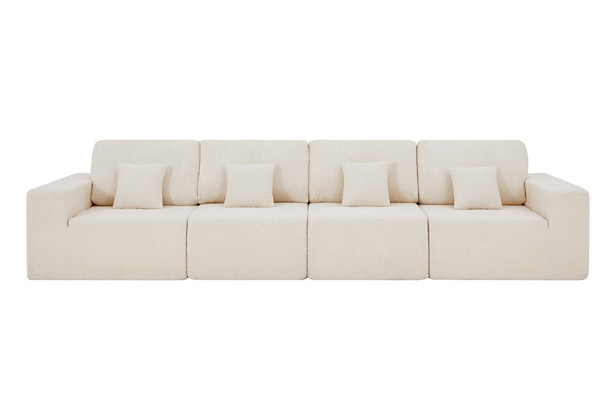 Brosa Formé Teddy Fleece 4 Seater Compressed Modular Sofa (Cream)