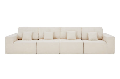 Brosa Formé Teddy Fleece 4 Seater Compressed Modular Sofa (Cream)