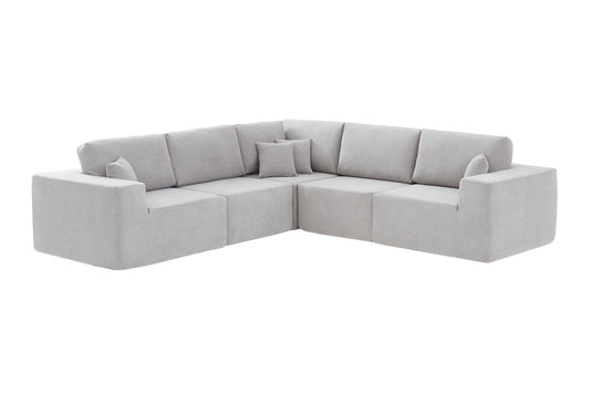 Brosa Formé 4 Seater Compressed Modular Sofa (Grey) - Auzzistore