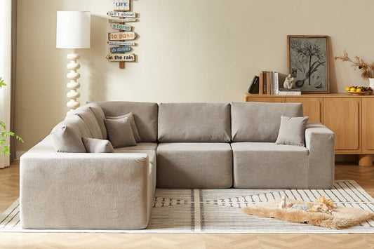Brosa Formé 4 Seater Compressed Modular Sofa (Grey) - Auzzistore