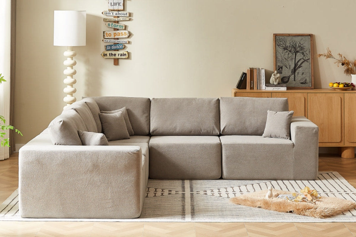 Brosa Formé 4 Seater Compressed Modular Sofa (Grey)