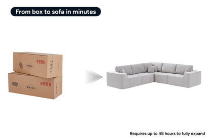 Brosa Formé 4 Seater Compressed Modular Sofa (Grey)