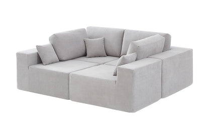 Brosa Formé 4 Seater Compressed Modular Sofa (Grey)