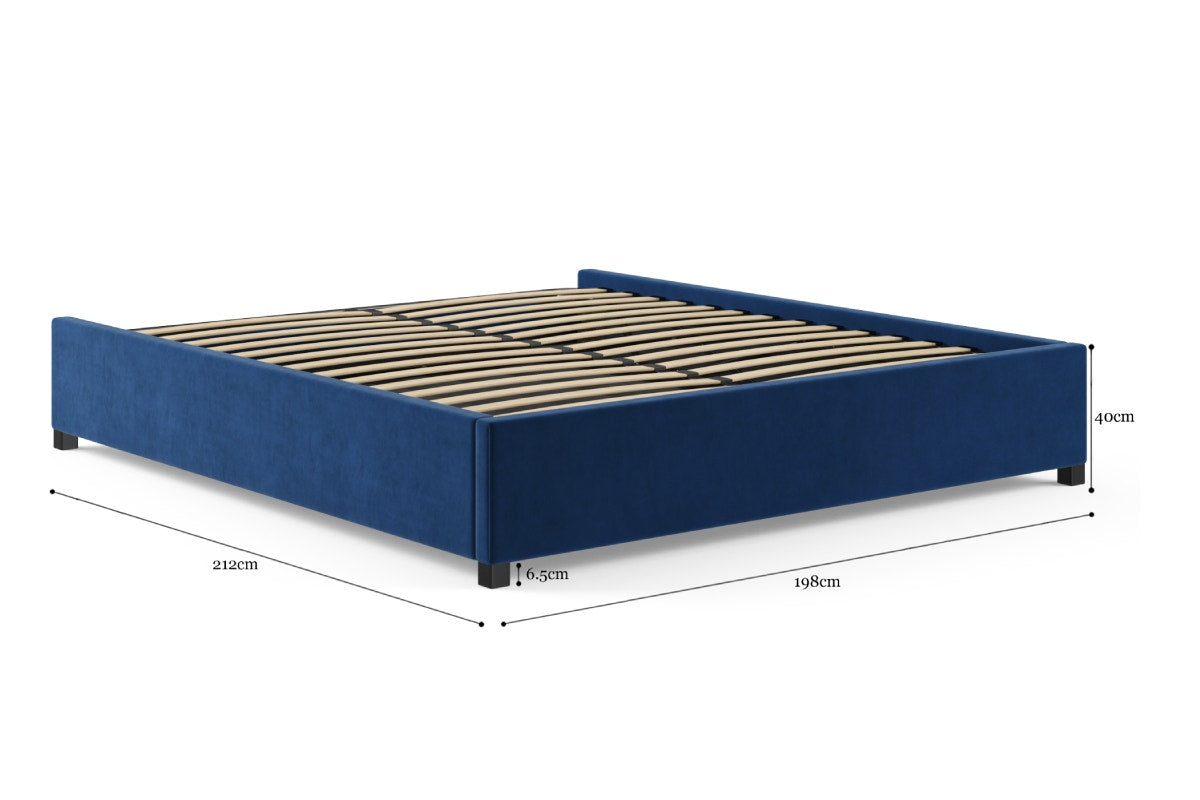 Brosa Gaslift Bed Frame (Ocean Blue, King)