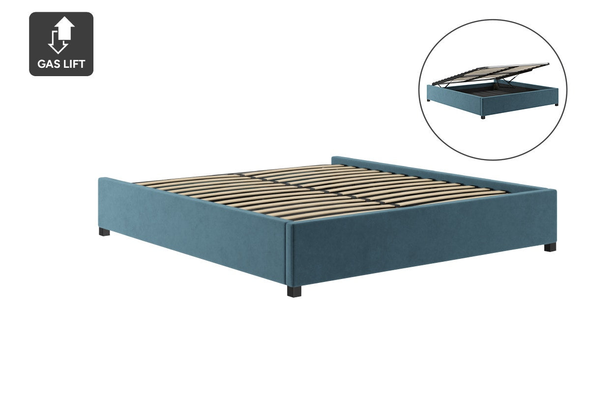 Brosa Gaslift Bed Frame (Peacock Teal, King)