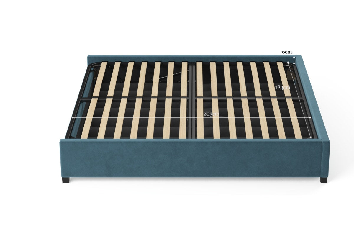 Brosa Gaslift Bed Frame (Peacock Teal, King)