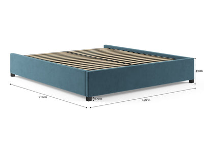 Brosa Gaslift Bed Frame (Peacock Teal, King)