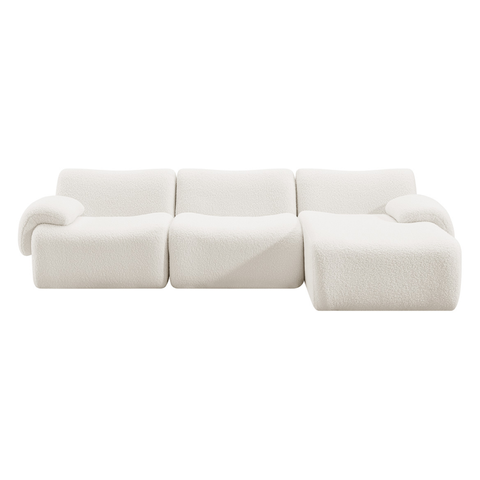 Brosa Grace 4 Seater Compression Sofa with Chaise (White, Left Chaise) - Auzzistore