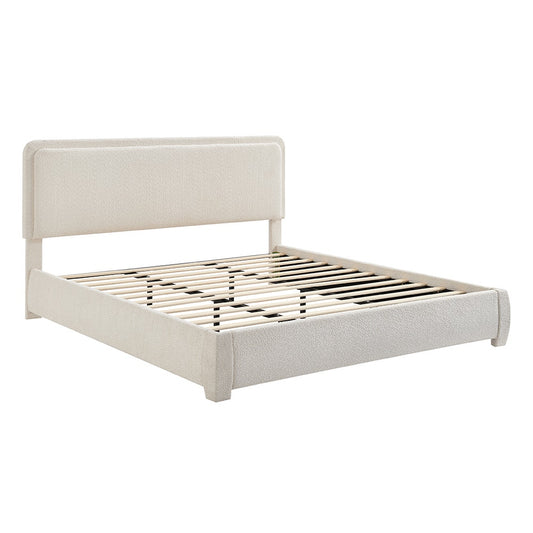 Brosa Havenne Boucle Bed Frame (Cream, King)