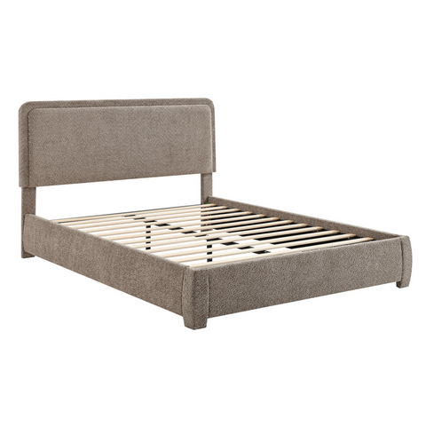 Brosa Havenne Boucle Bed Frame (Grey, Double) - Auzzistore