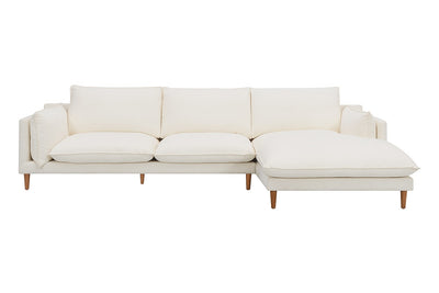 Brosa Jerry 3 Seater Sofa with Chaise - Cream, Left Chaise