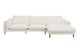 Brosa Jerry 3 Seater Sofa with Chaise (Cream, Left Chaise)