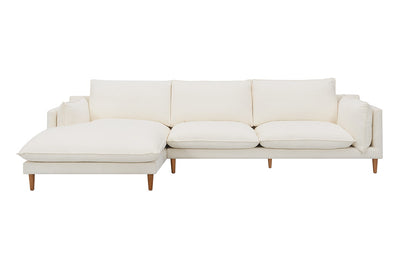 Brosa Jerry 3 Seater Sofa with Chaise - Cream, Right Chaise