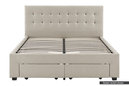 Brosa Le Bern Storage Bed Frame (Beige, Double)