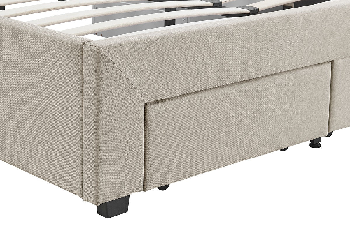 Brosa Le Bern Storage Bed Frame (Beige, Double)