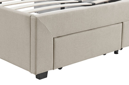 Brosa Le Bern Storage Bed Frame (Beige, Double)