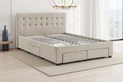 Brosa Le Bern Storage Bed Frame (Beige, Queen)