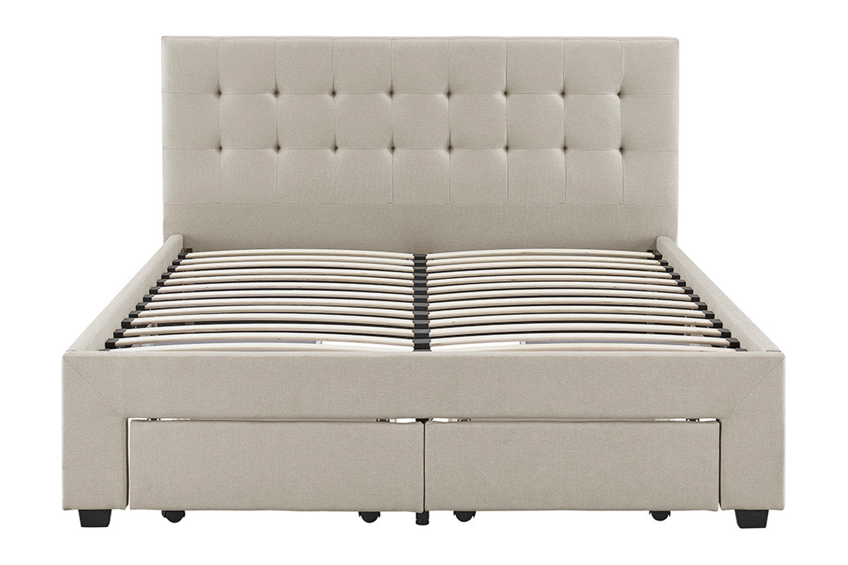 Brosa Le Bern Storage Bed Frame (Beige, Queen)