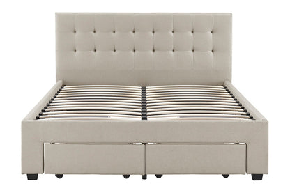 Brosa Le Bern Storage Bed Frame (Beige, Queen)