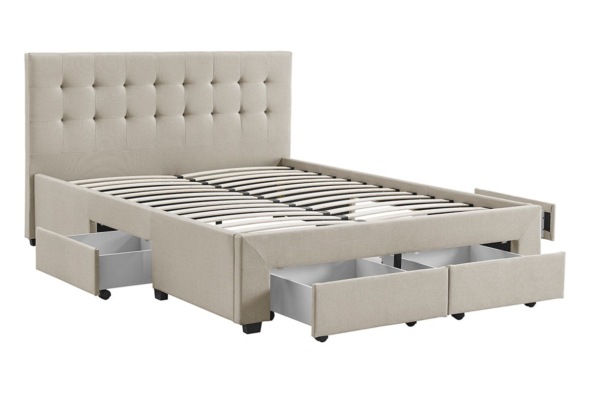 Brosa Le Bern Storage Bed Frame (Beige, Queen)