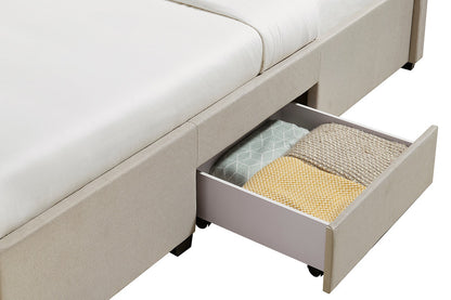 Brosa Le Bern Storage Bed Frame (Beige, Queen)