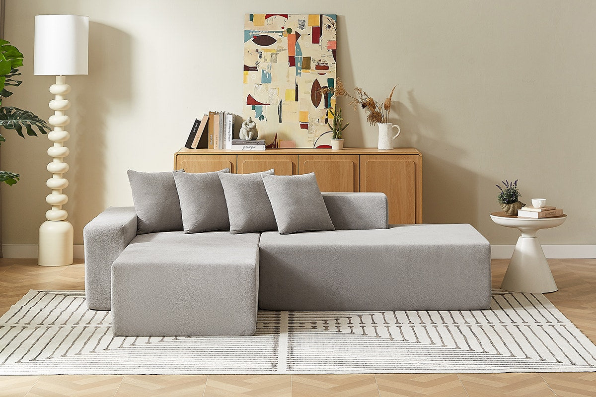 Brosa Linea 4 Seater Compressed Corner Sofa (Grey)