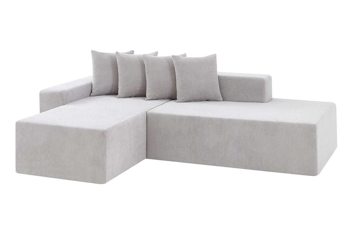 Brosa Linea 4 Seater Compressed Corner Sofa (Grey)