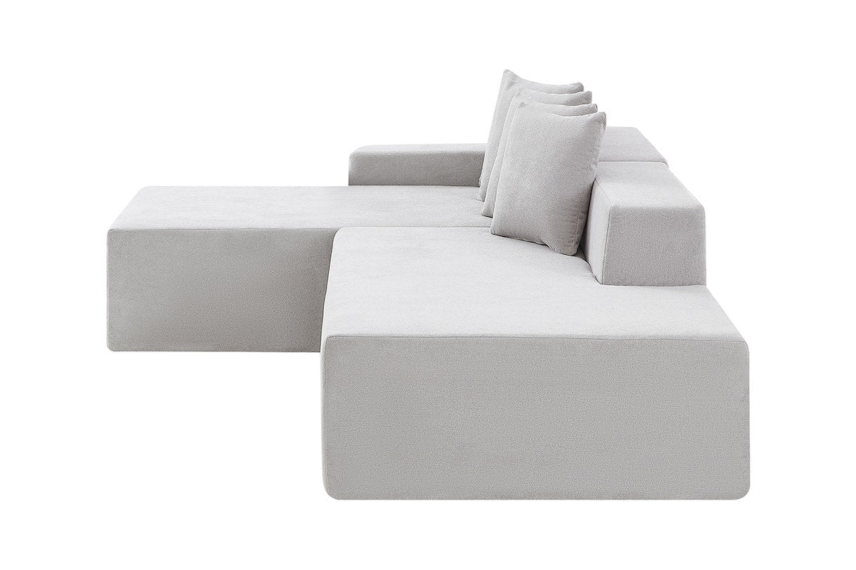 Brosa Linea 4 Seater Compressed Corner Sofa (Grey)