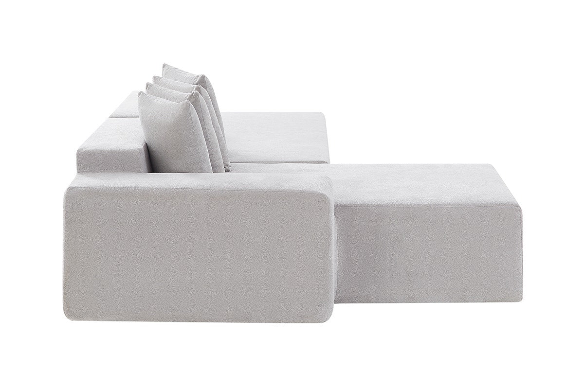 Brosa Linea 4 Seater Compressed Corner Sofa (Grey)