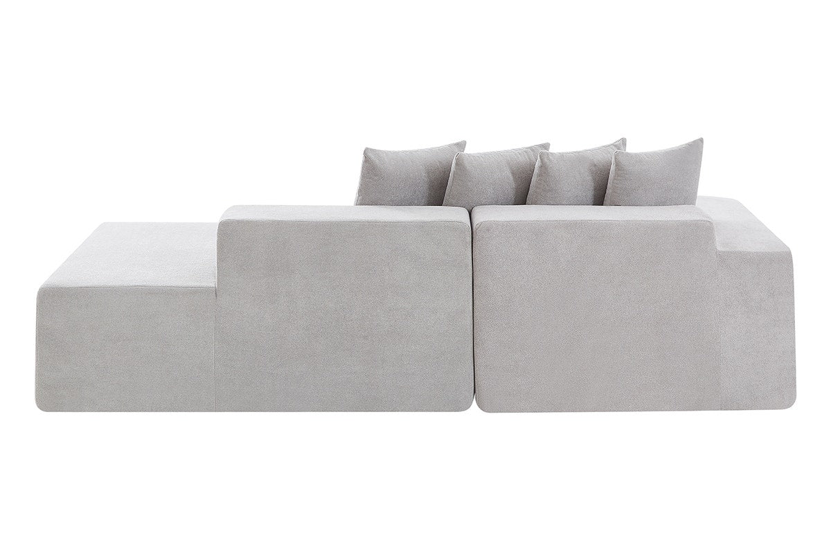 Brosa Linea 4 Seater Compressed Corner Sofa (Grey)