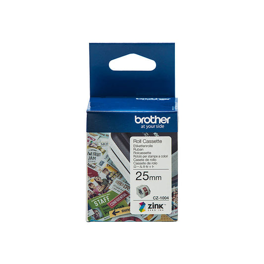 BROTHER CZ1004 Tape Cassette Full Colour continuous label roll, 25mm wide to Suit VC-500W | Auzzi Store