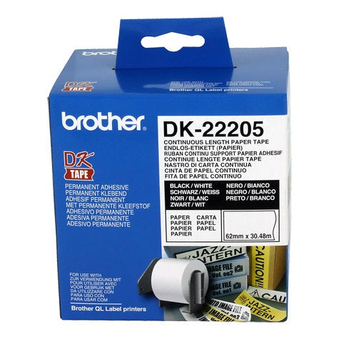 BROTHER White Continuous Paper Roll 62mmX30.48m | Auzzi Store