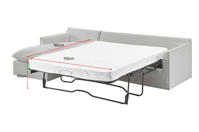 Brosa Palermo 3 Seater Modular Sofabed with Left Chaise (Grey)
