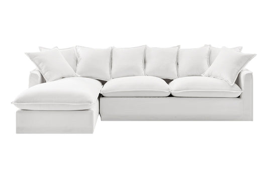 Brosa Palermo 3 Seater Modular Sofa Bed with Left Chaise (White)