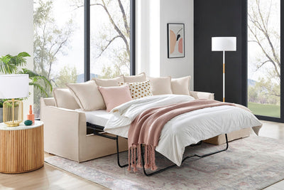 Brosa Palermo 3 Seater Modular Sofabed with Right Chaise - Classic Cream