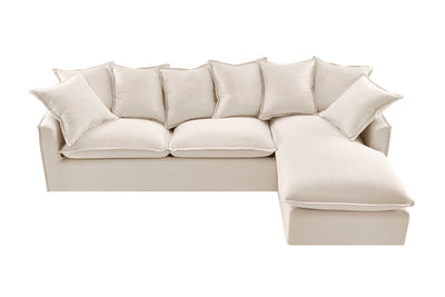 Brosa Palermo 3 Seater Modular Sofabed with Right Chaise - Classic Cream