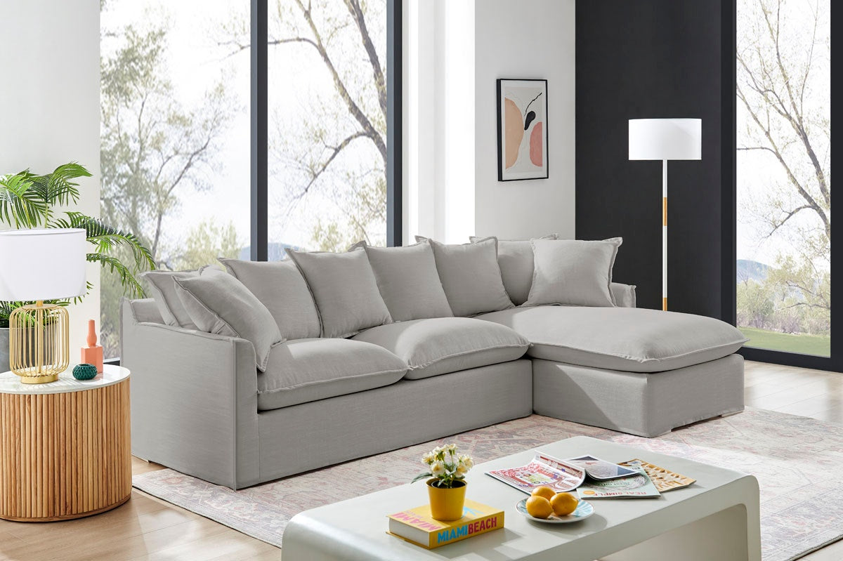 Brosa Palermo 3 Seater Modular Sofabed with Right Chaise (Grey)