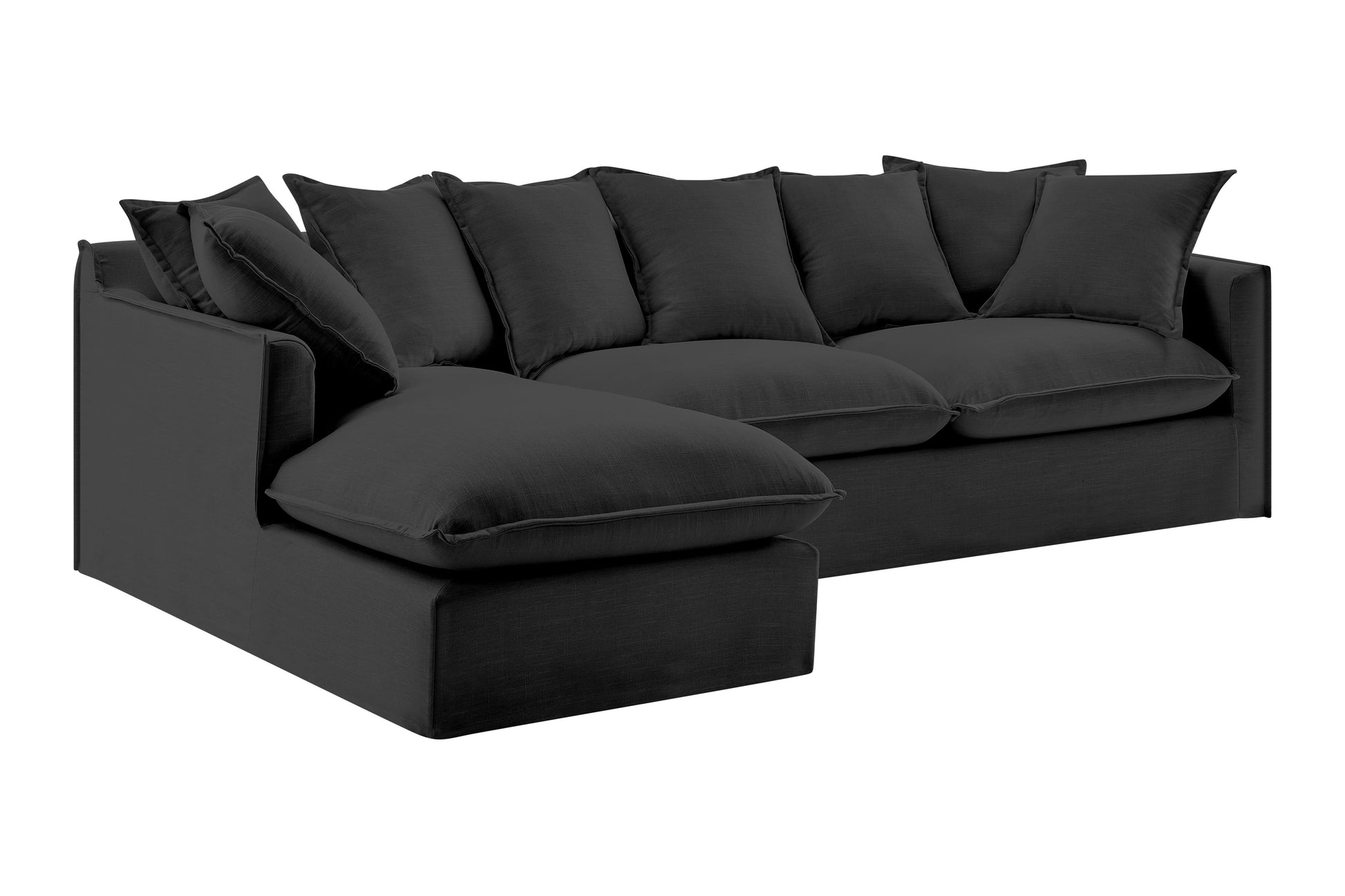 Brosa Palermo 3 Seater Modular Sofa with Left Chaise (Night Black)