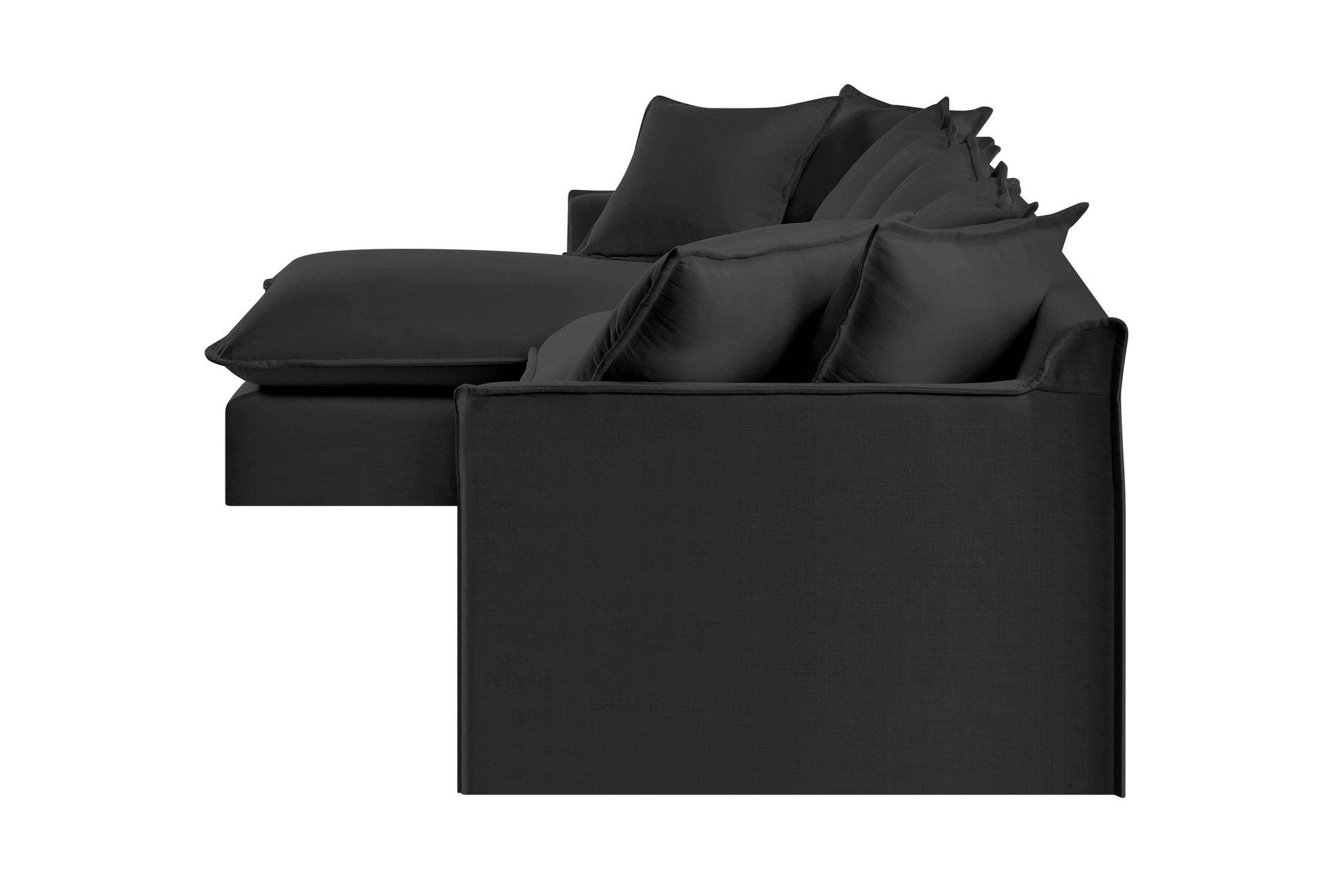 Brosa Palermo 3 Seater Modular Sofa with Left Chaise (Night Black)