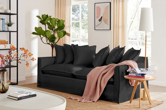 Brosa Palermo 3 Seater Sofa (Night Black)