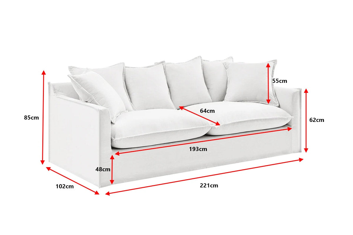 Brosa Palermo 3 Seater Sofa (White)