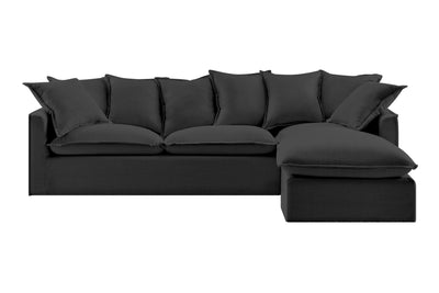 Brosa Palermo 3 Seater Modular Sofa with Right Chaise - Night Black