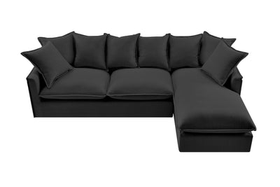 Brosa Palermo 3 Seater Modular Sofa with Right Chaise - Night Black