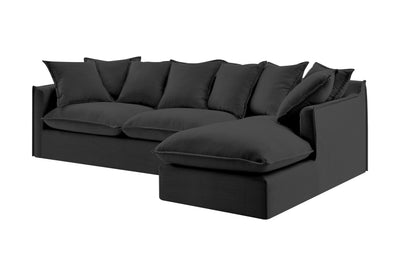 Brosa Palermo 3 Seater Modular Sofa with Right Chaise - Night Black