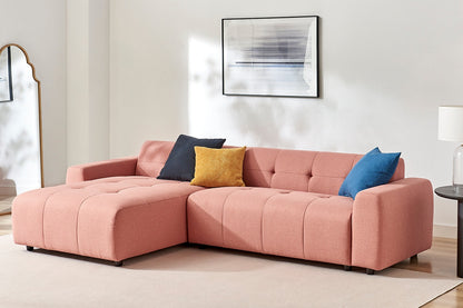 Brosa Quinn 4 Seater Sofa with Reversible Chaise (Blush)