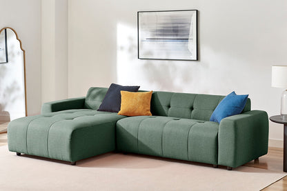 Brosa Quinn 4 Seater Sofa with Reversible Chaise (Green)