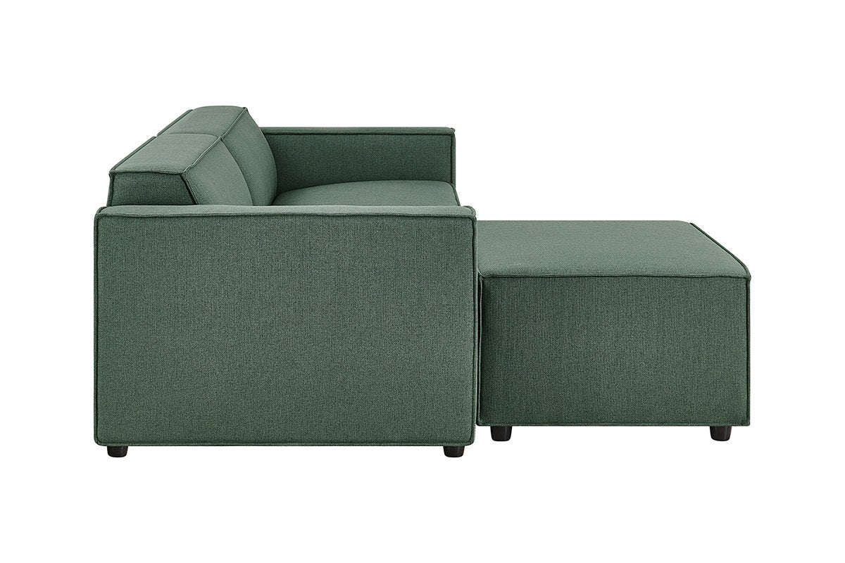 Brosa Russo 3 Seater Sofa with Ottoman (Green)